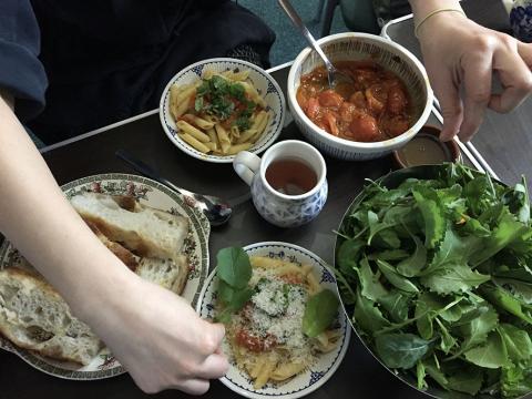 Paster lunch with our tomatoes and basil